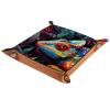Jungle Colorful Chameleon Microfiber Leather Dice Trays Folding for RPG DND Table Games, Leather Dice Holder Storage Box Portable Folding Rolling Dice Tray, 20.5x20.5cm view 2