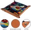 Jungle Colorful Chameleon Microfiber Leather Dice Trays Folding for RPG DND Table Games, Leather Dice Holder Storage Box Portable Folding Rolling Dice Tray, 20.5x20.5cm view 3