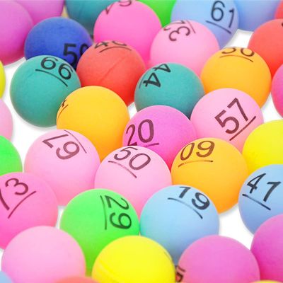 Japard 75 Pcs Numbered Bingo Balls, Only 1.57 inches Colorful Table Tennis Ball Set for Standard Cages and Boards, Easy Read, Perfect for Parties, Prize Raffles