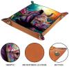 Microfiber Leather Dice Trays Holder for Dice Games Like RPG DND, Rose Broken Rhino Dice Holder Storage Box Portable Folding Rolling Dice Tray, 16x16cm view 3