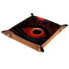 Microfiber Leather Dice Trays Holder for Dice Games Like RPG DND, Halloween Eyeball Z Dice Holder Storage Box Portable Folding Rolling Dice Tray, 16x16cm view 2