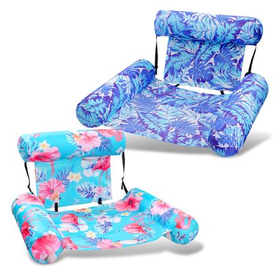 2 Pack Pool Chair Float Adjustable Inflatable Adult Lounge Chairs, Noodle Hammock Water Floaties for Pool & Lake Heavy Duty