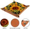 Bright Sunflowers Microfiber Leather Dice Trays Folding for RPG DND Table Games, Leather Dice Holder Storage Box Portable Folding Rolling Dice Tray, 20.5x20.5cm view 3