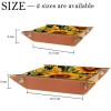 Bright Sunflowers Microfiber Leather Dice Trays Folding for RPG DND Table Games, Leather Dice Holder Storage Box Portable Folding Rolling Dice Tray, 20.5x20.5cm view 4