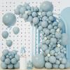 140Pcs Dusty Baby Blue Balloon Arch Garland Kit,Slate Fog Baby Blue 5/10/12/18 Inch Balloons for Men Boy Baby Shower Bridal Shower Birthday Party Decorations view 1