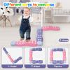 8Pcs Stepping Stones for Kids Balance Beam Toddler Non-Slip Plastic Balance Stepping Stones Sensory Toys for Toddlers, Indoor or Outdoor Play, for Age 3-5 Years, Pinkish Purple view 2