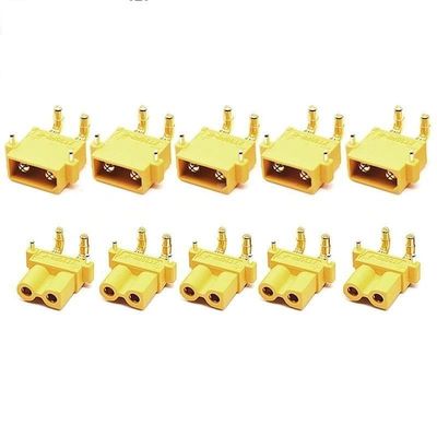 10PCS/5Pairs Amass XT30PW Male Female Connector PCB Board 2mm Banana Golden Head Right Angle Horizontal Connector for RC Model (5pairs XT30PW)