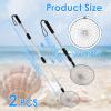 2PCS Beach Sand Sifter, 16.5 to 35.8inch Adjustable Telescoping Beach Shovel, Stainless Steel Sand Scoop, Seashell Hunting Rocks Sifting Tool for Kids Girls Boys Picking up Shells Beachcombing view 3
