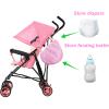 2 Pcs Portable Side Sling Stroller Cargo Net ,Non-Slip and Adjustable Straps Storage Mesh Bag ,Food Storage , Fruit Storage Bag for Baby Stroller Cargo Mesh Cargo Net for Stroller Storage (Pink) view 2