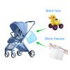 2 Pack Portable Side Sling Stroller Cargo Net ,Non-Slip and Adjustable Straps Storage Mesh Bag ,Food Storage , Storage Bag for Baby Stroller Cargo Mesh Bag Storage Universal Stroller Organizer (Blue) view 2