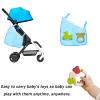 2 Pack Portable Side Sling Stroller Cargo Net ,Non-Slip and Adjustable Straps Storage Mesh Bag ,Food Storage , Storage Bag for Baby Stroller Cargo Mesh Bag Storage Universal Stroller Organizer (Blue) view 4