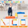 8Pcs Stepping Stones for Kids Balance Beam Toddler Non-Slip Plastic Balance Stepping Stones Sensory Toys for Toddlers, Indoor or Outdoor Play, for Age 3-5 Years, Orange Blue view 2