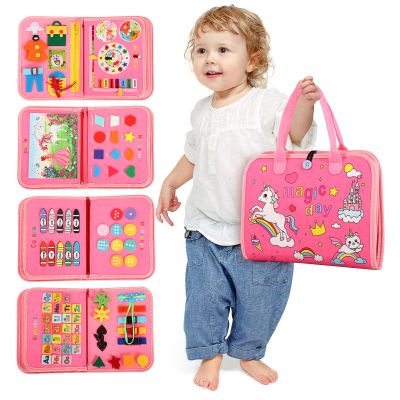 AJsupojouet Toddler Busy BoardBusy Book Montessori ToysToys for 3 Year Old Girl Birthday GiftSensory Bins ToysLearning ToysPreschool Learning Activities Book Airplane Travel Essential Kid Toys