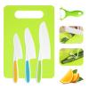 Kids Knife Set, 5 Pcs Montessori Kitchen Tools for Toddlers' Real Cooking for 3+, BPA Free Kids Safe Kitchen Cooking and Baking Set with Peeler, Cutting Board for Sandwich Bread Vegetable Fruit Gift view 1