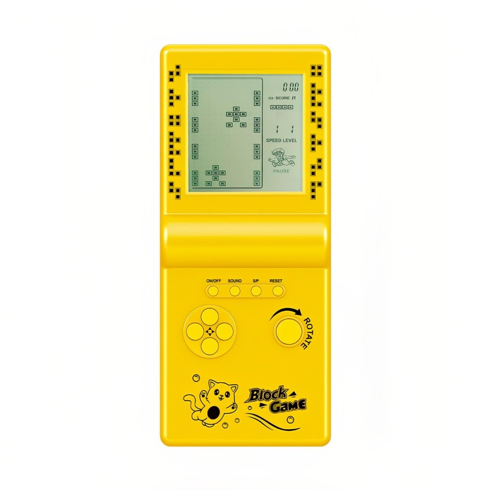 CZT Nostalgic Cube Game Console Big Screen Built-in Retro 999 in 4 Block Game Indoor/Outdoor Handheld Console Portable Electronic Brick Games Children/Students/Boyfriends