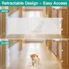 20 Inches Tall Retractable Dog Gate to Step Over, Short Pet Gate for Doorways, Extends up to 55" Wide, Step Over Puppy Gates for The House Mesh Doggie Gates Small Dog Gate Indoor Outdoor (White) view 3