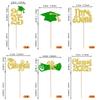 24 Pack 2025 Graduation Cupcake Toppers Glitter Congrats Grad Class Of 2025 Cupcake Picks I Am Done Cake Decorations for Graduation Theme Party Decorations Supplies Gold Green view 2