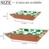 Lucky Clover Leaves Pattern Microfiber Leather Dice Trays Folding for RPG DND Table Games, Leather Dice Holder Storage Box Portable Folding Rolling Dice Tray, 20.5x20.5cm view 4