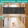 20 Inches Tall Retractable Short Dog Gates for Doorways, Short Pet Gate to Step Over, Extends up to 55" Wide, Step Over Puppy Gates for Stairs Mesh Doggy Gates Small Dog Gate Indoor Outdoor (Black) view 3