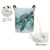 Foruidea Turtle Swimming Sea Underwater Laundry Basket,Laundry Hamper,Collapsible Storage Bin, Oxford Fabric Clothes Baskets,Nursery Hamper For Home,Office,Dorm,Gift Basket view 2