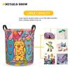Foruidea Cartoon Cat Style Laundry Basket,Laundry Hamper,Collapsible Storage Bin, Oxford Fabric Clothes Baskets,Nursery Hamper For Home,Office,Dorm,Gift Basket, Medium view 3