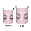 Foruidea Closed Eyes Pink Laundry Basket,Laundry Hamper,Collapsible Storage Bin, Oxford Fabric Clothes Baskets,Nursery Hamper For Home,Office,Dorm,Gift Basket, Medium view 4