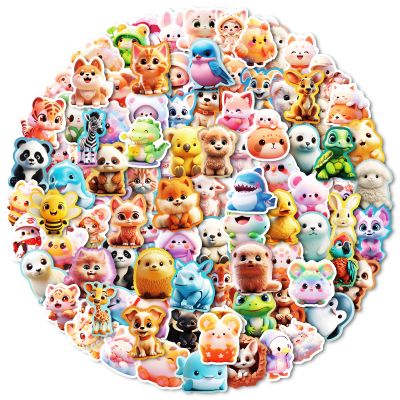 100 PCS Cute Animal Stickers,Kawaii Stickers for Kids Girls Boys,Waterproof Vinyl Stickers for Water Bottle Laptop Notebook Scrapbook Guitar Luggage