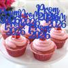 24 Pack Prom 2026 Graduation Cupcake Toppers Glitter 2026 Prom College Cupcake Picks for Congrats 2026 Graduation Class of 2026 Theme School Party Cake Decoration Supplies Blue view 3