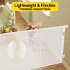 Reinforced 42 Tall x 100 Extra Wide Retractable Baby Gate for Large Openings Tall Baby Gates for Dogs Pet Gate with Rods to Prevent Crawling Through, Extra Wide Mesh Dog Gate, White view 3