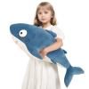 32 Blue Giant Sharks Plush,Large Whale Shark Stuffed Animals, Big Ocean Sea Fish Squishy Body Pillow Soft Plushies Toys,Gifts for Kids Girls Boys, Birthday, Halloween, Christmas view 1