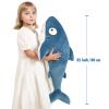 32 Blue Giant Sharks Plush,Large Whale Shark Stuffed Animals, Big Ocean Sea Fish Squishy Body Pillow Soft Plushies Toys,Gifts for Kids Girls Boys, Birthday, Halloween, Christmas view 2