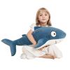 32 Blue Giant Sharks Plush,Large Whale Shark Stuffed Animals, Big Ocean Sea Fish Squishy Body Pillow Soft Plushies Toys,Gifts for Kids Girls Boys, Birthday, Halloween, Christmas view 3