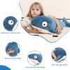 32 Blue Giant Sharks Plush,Large Whale Shark Stuffed Animals, Big Ocean Sea Fish Squishy Body Pillow Soft Plushies Toys,Gifts for Kids Girls Boys, Birthday, Halloween, Christmas view 4