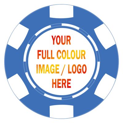 ZLYXIU 100 Custom Plastic Chips,HD Full Color Printing,Upload Your Images or Text,Good for Poker Games,Corporate Events,Fundraisers,Party,9 Colors (Blue)