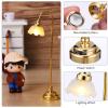 TOYANDONA 2Pcs Miniature Dollhouse Lamp, 1/12 Scale Mini Desk Lamp LED Light Furniture Dollhouse Lighting Ornament, Battery Operated view 3