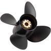 Rareelectrical New Aluminum Propeller Compatible with Mercury 2 Stroke 15 Spline 90 40-150 Hp for Years 1978-2006 by Part Number 1413-130-15 Diameter 13 Pitch 15 Blades 4 Spline Tooth 15 Right Hand view 1