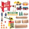 Play22 Wooden Train Set Toddler Toys - 38 Pieces Wood Train Track Set for Toddlers 3-4 Years with Crane, Bridge & Accessories view 2