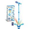Kids Karaoke Machine with Stand,Kids Microphone Flashing Stage Lights Adjustable Stand Gift for Age 3+ Years Old Children (Blue) (Blue) view 1