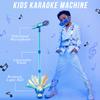 Kids Karaoke Machine with Stand,Kids Microphone Flashing Stage Lights Adjustable Stand Gift for Age 3+ Years Old Children (Blue) (Blue) view 2