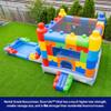 HeroKiddo Block Party Inflatable Water Slide Lightweight Premium Bounce House Combo with Detachable Pool with Air Blower Commercial Grade for Kids and Adults Basketball Hoop Outdoor Backyard Wet Dry view 3