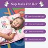 100 UNICORNS Portable Toddler Nap Mat | Sleeping Bag & Cot Alternative | Perfect Toddler Bed for Travel | Includes A Cozy & Soft Blanket | Removable Pillow | Ideal for Kids in Daycare & Preschool view 2