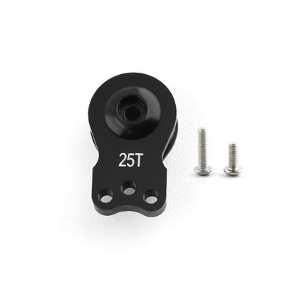 Aluminum 25T Unloading Steering Servo Horn Servo Arm RC Hobby Toy Replacement Upgraded Parts, 3-Hole Black
