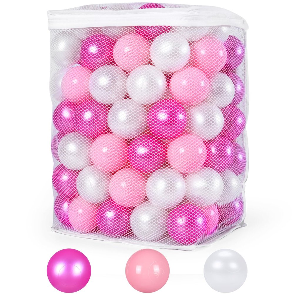 Heopeis Ball Pit Balls for Toddlers- 100 200 500 Non-Toxic Crush Proof Plastic Toy Balls for Toddlers 1 2 3 4 5 Years Old Ball Pool Playroom Playpen, Bounce House, Christmas Party Decoration