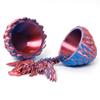 Flavery 3D Printed Flying Dragon in Egg - Red Mix Blue - Surprise Easter Egg with Flexible Winged Dragon Inside, Mystery Beautiful Fidget Toy, Birthday Gift, Desk Figure Decor (Red Mix Blue) view 4
