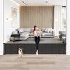 24" Tall X 120" Extra Wide Retractable Baby Gates, Short Dog Gates to Step Over, Reinforced Long Mesh Pet Gate with Support Rods, Small Puppy Gates for The House, Black view 1