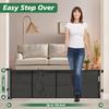 24" Tall X 120" Extra Wide Retractable Baby Gates, Short Dog Gates to Step Over, Reinforced Long Mesh Pet Gate with Support Rods, Small Puppy Gates for The House, Black view 2