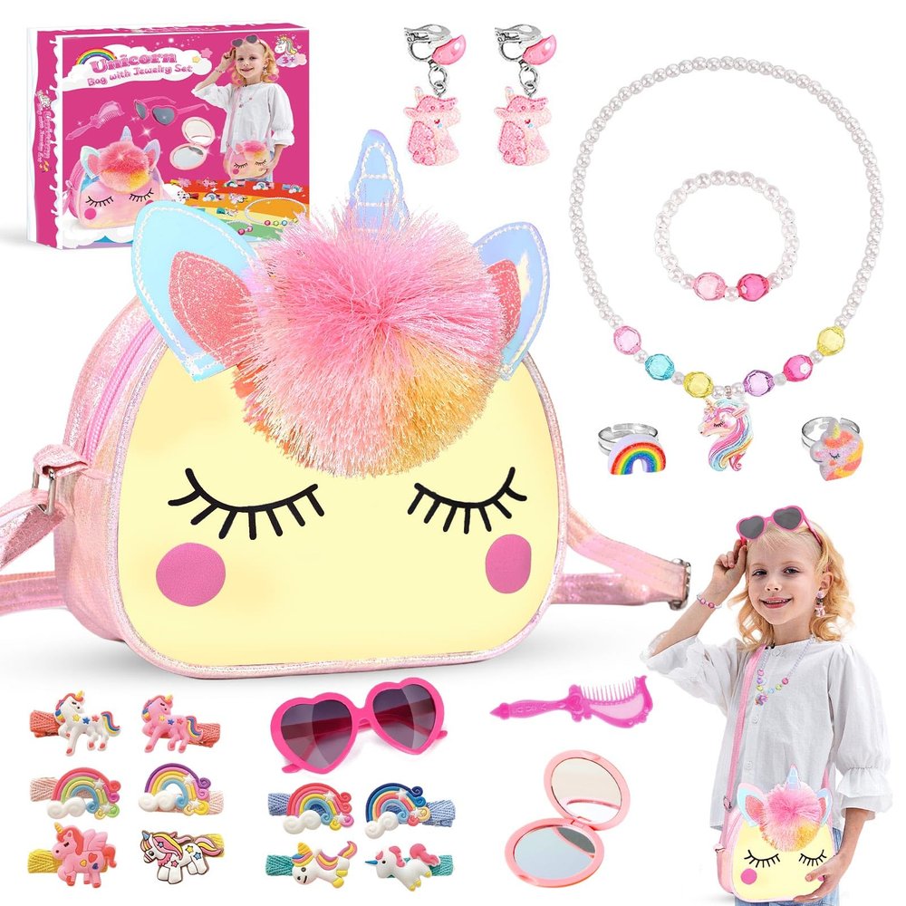 Unicorn Toys for Girls Ages 4-10 - Bag with Jewelry Set