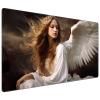 DEGDFSGR for MTG Playmat 35.5" x 19.7" for TCG Playmat Non-Slip Rubber Base Commander Playmat HD Cover for Magic The Gathering Playmat Iorcana Trading Card Game, White Wing Angel Girl view 1