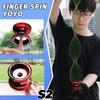 S2 Dual Purpose Yoyo for Kids, Professional Yoyo with Responsive & Unresponsive Mode, Fingerspin Trick Yoyos with KK Bearing, Bearing Remover, Case, 10 Strings - Black Red view 2