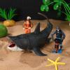 3 Pcs Scuba Diver Toys with Shark Figurines - Miniature Diver Action Figures for Kids - PVC Plastic Models for Decoration - 9.92 X 5.59 X 4.80 Inches view 2